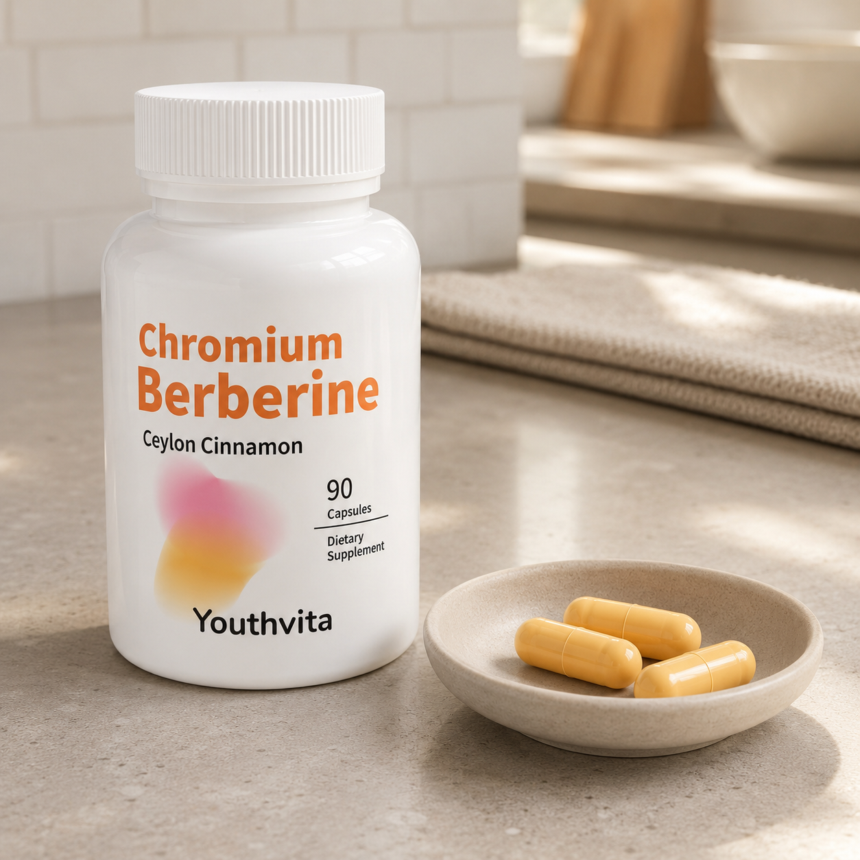Youthvita Chromium Berberine with Ceylon Cinnamon, 90 Capsules
