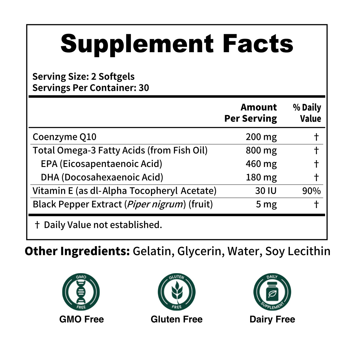 Youthvita CoQ10 200 mg with Omega-3, 60 Softgels