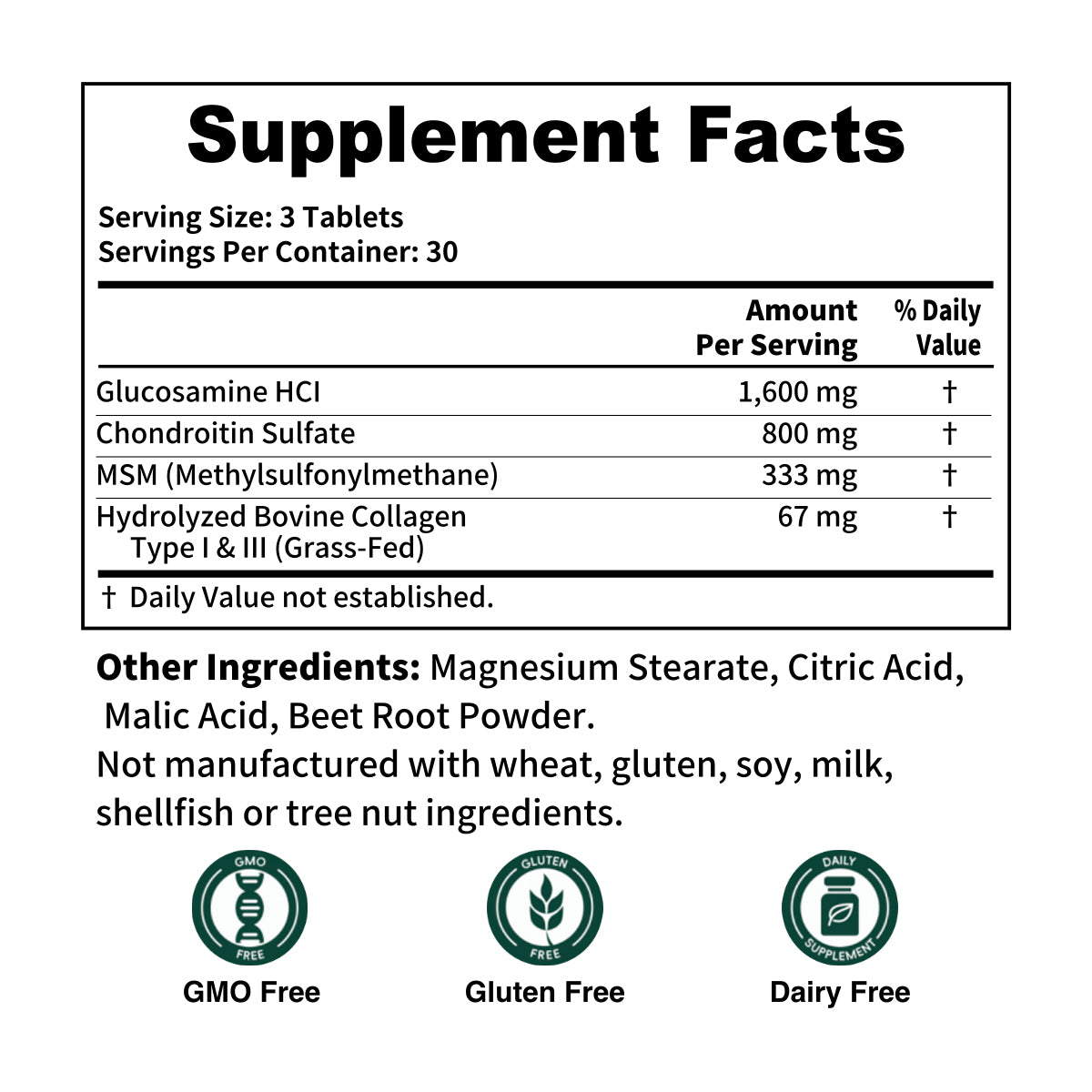 Youthvita Glucosamine Chondroitin with MSM & Collagen, 90 Tablets