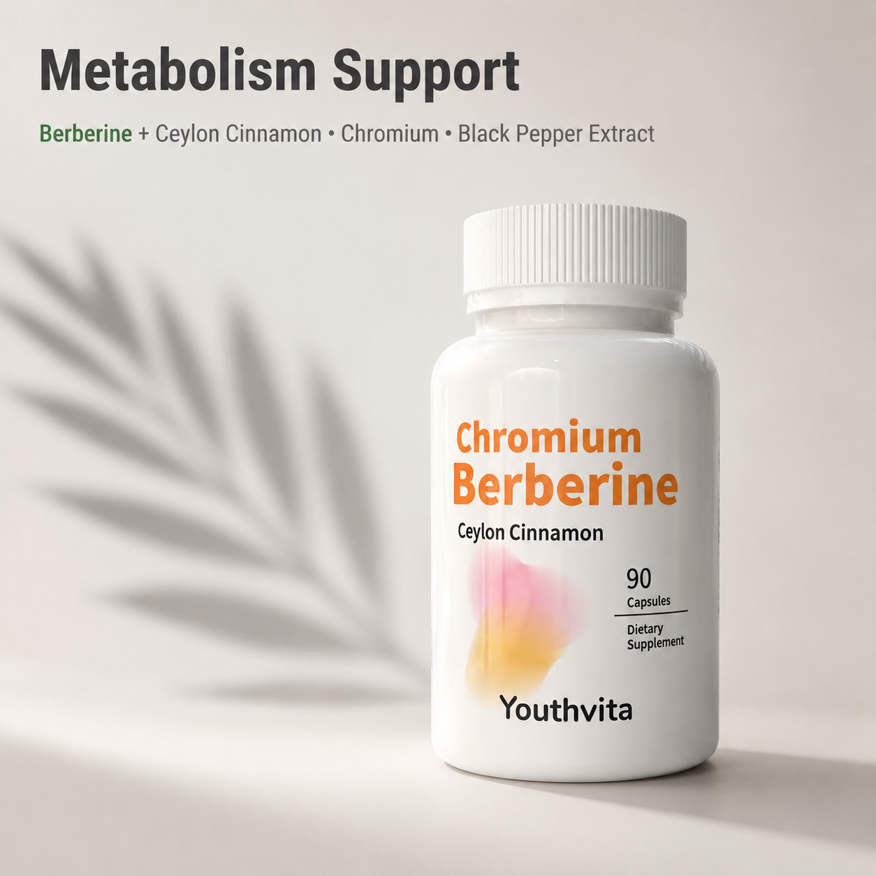 Youthvita Chromium Berberine with Ceylon Cinnamon, 90 Capsules