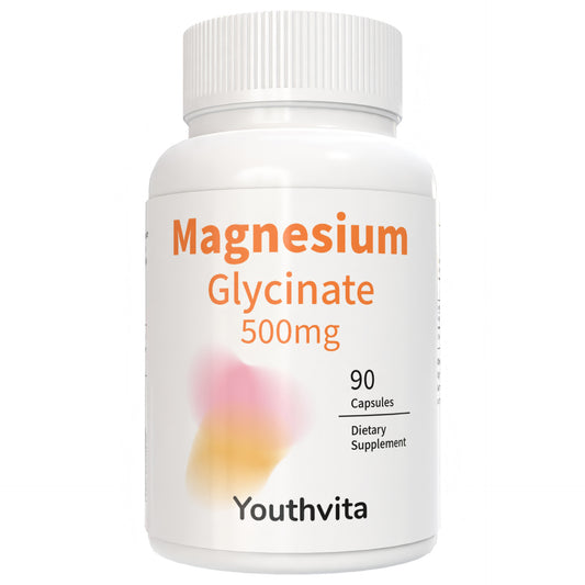 Magnesium Glycinate 500mg, 90 Capsules | Sleep, Muscle & Heart Support | Non-GMO, Gluten-Free