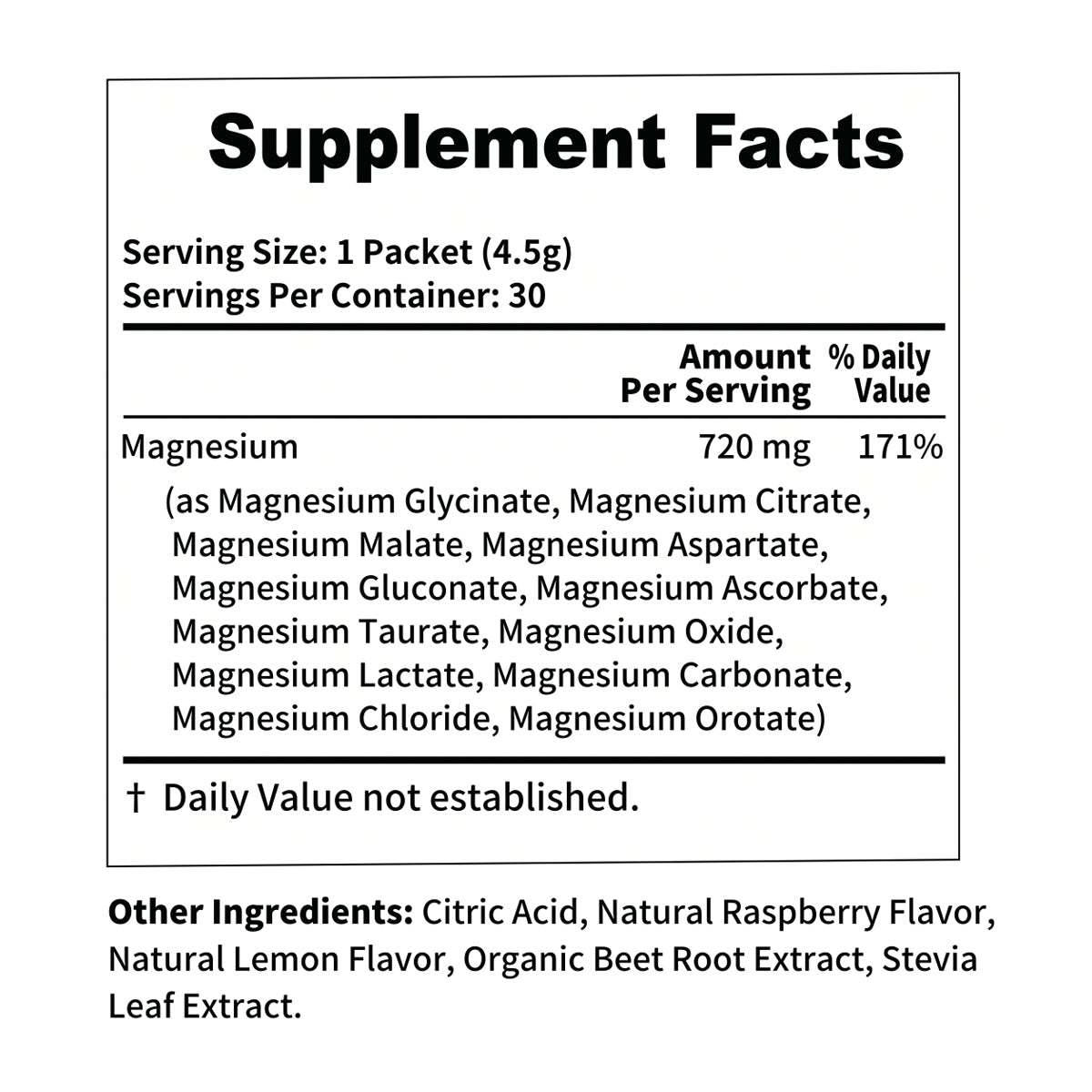 Youthvita Magnesium 12-in-1 Complex 720 mg, 30 Packets