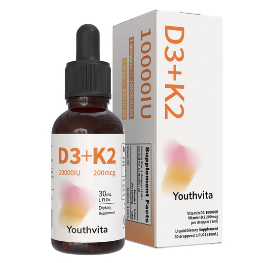 High Potency Vitamin D3 K2 Liquid Drops – 10,000 IU D3 & 200 mcg K2 (MK-7) – Immune, Bone & Heart Support – 30 Servings