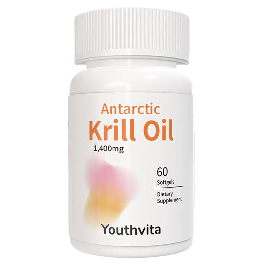 Antarctic Krill Oil 1400mg – Omega-3 Supplement with EPA & DHA – Supports Heart, Brain, and Joint Health – 60 Softgels, 30 Servings