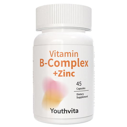 Advanced B-Complex Plus Zinc – High Potency Formula for Energy, Stress, and Immune Support – Once Daily, 45 Capsules